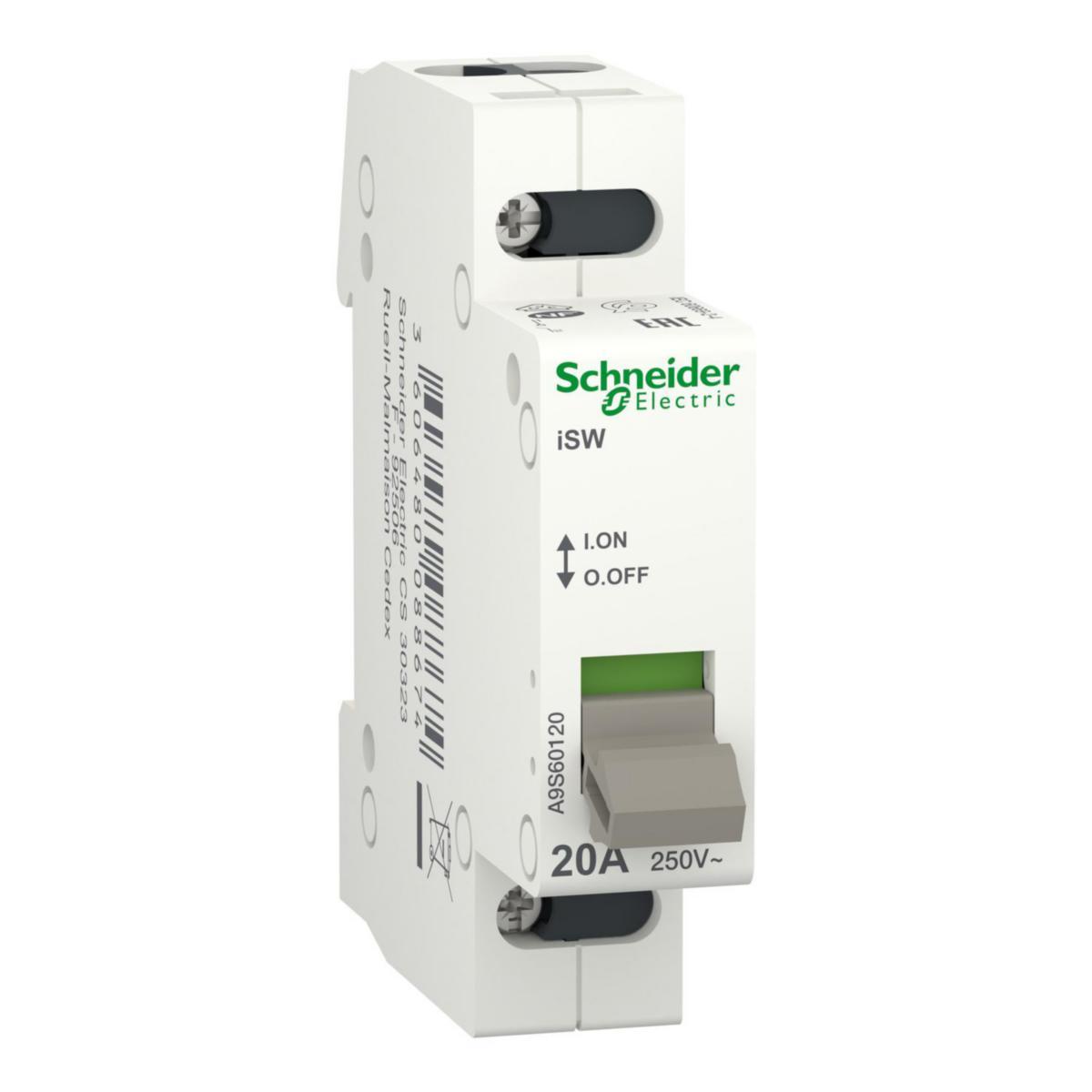 Lastbrytere Schneider iSW - Lastbryter Isw 1P 20A 250V