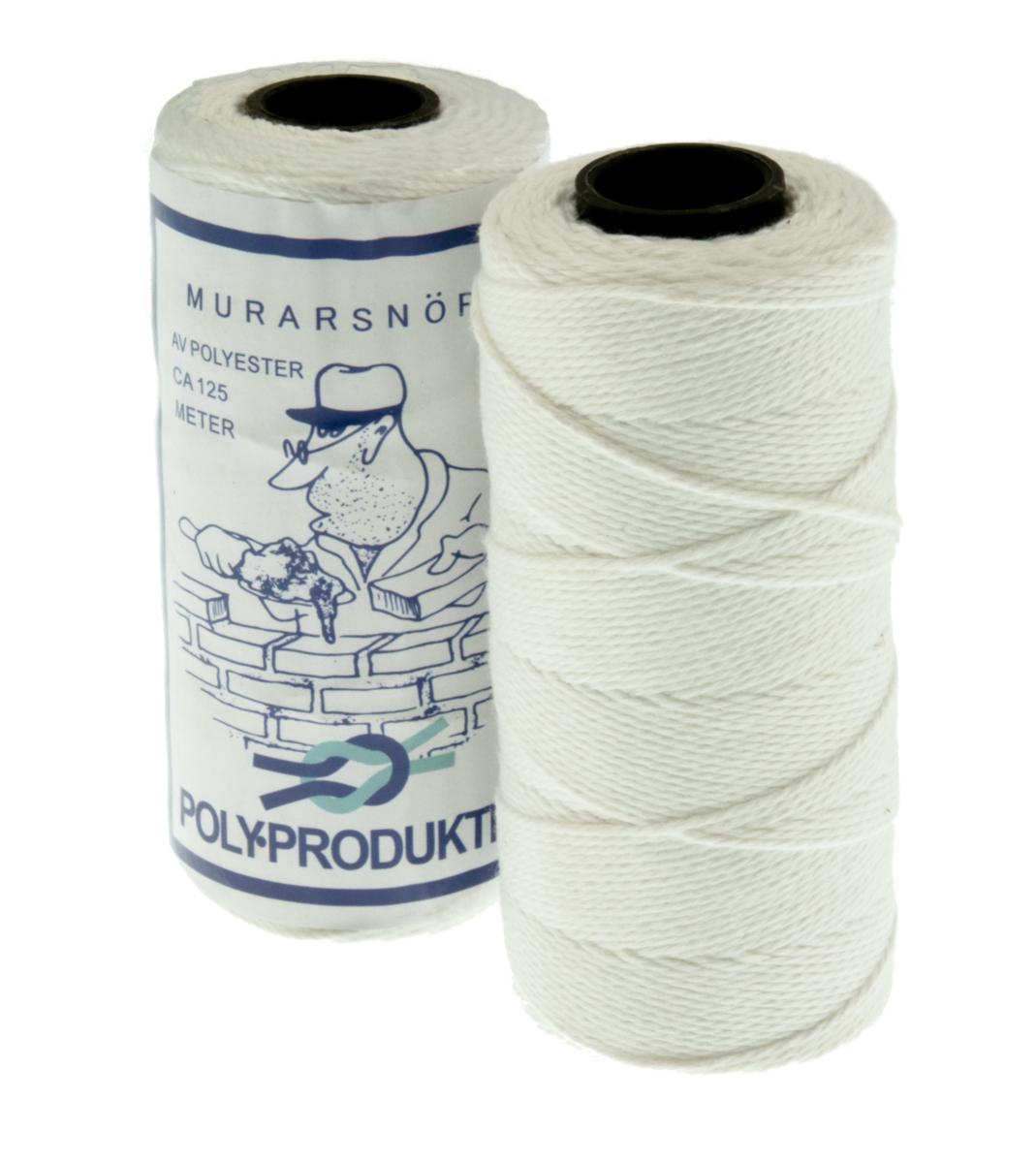 Murersnor Poly Produkter - Murersnor polyester Polyprodukter 125m hvit