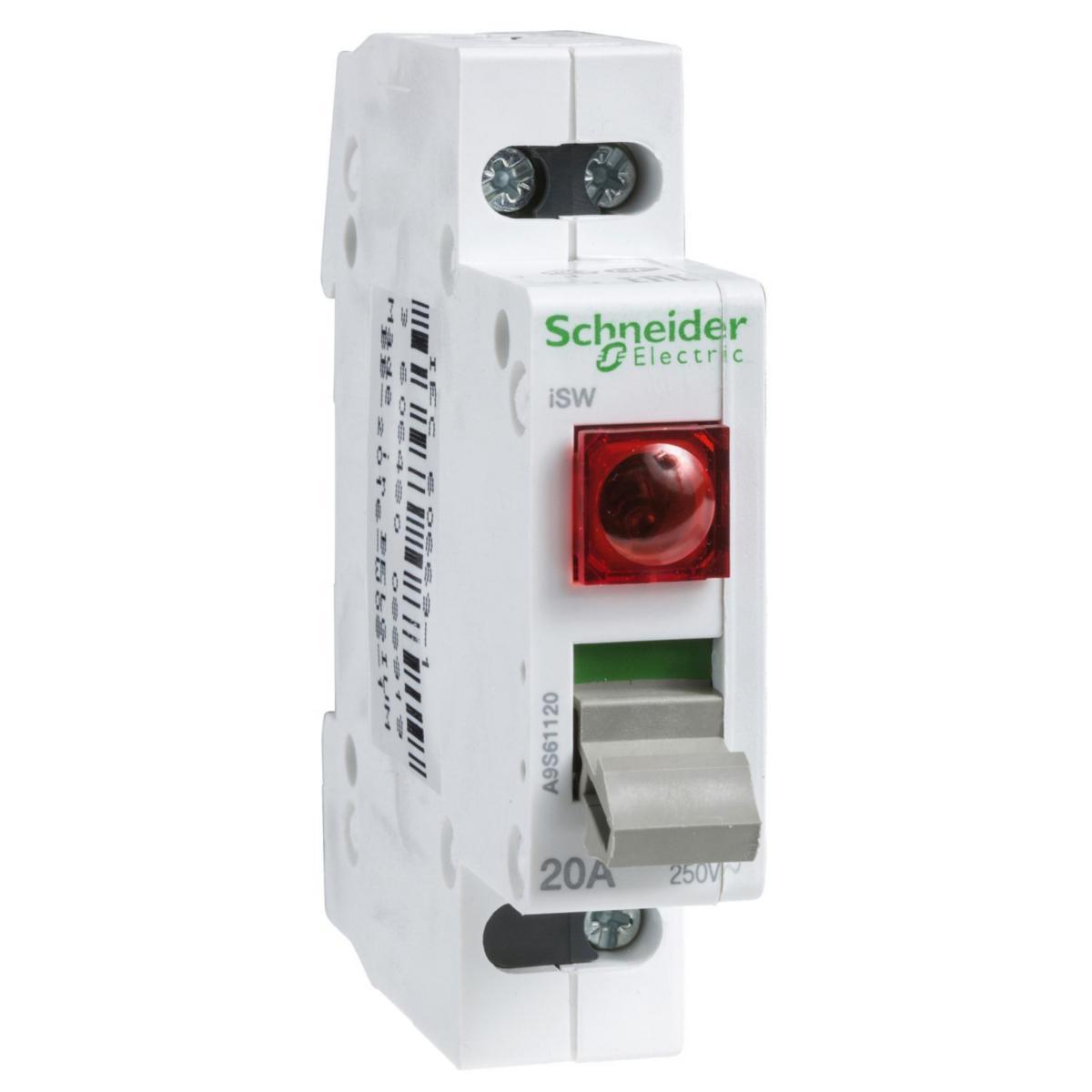 Lastbrytere Schneider iSW - Lastebryter iSW 2P 20A 220V S.lamp
