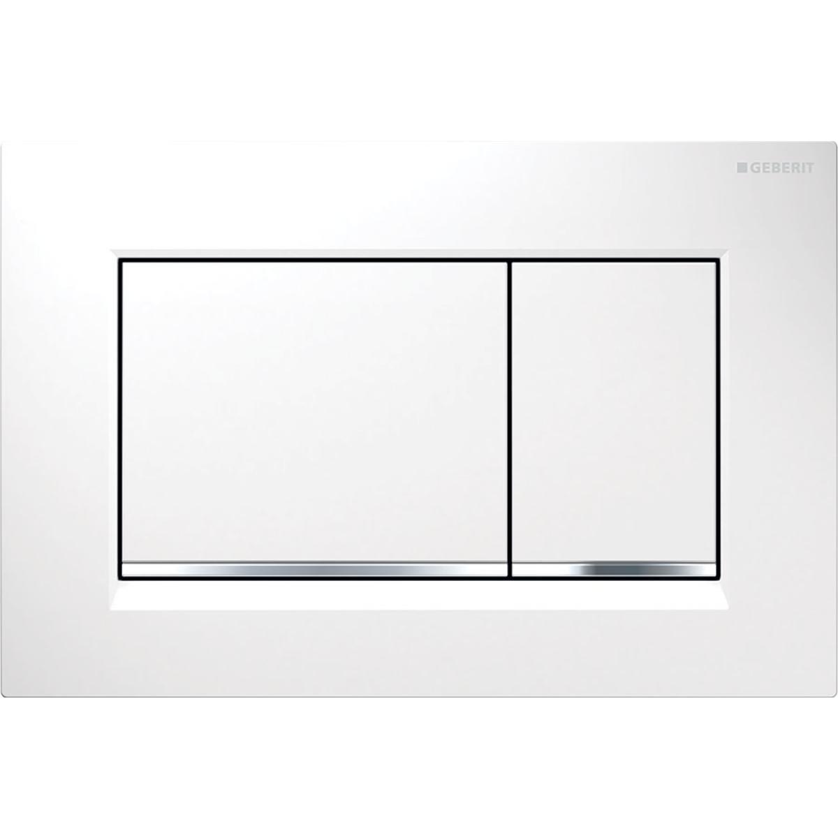 Betjeningsplater Geberit Sigma 20 dobbelskyll - GEBERIT Sigma 20 betj.pl dobb kunststoff. hvit/blank/hvit