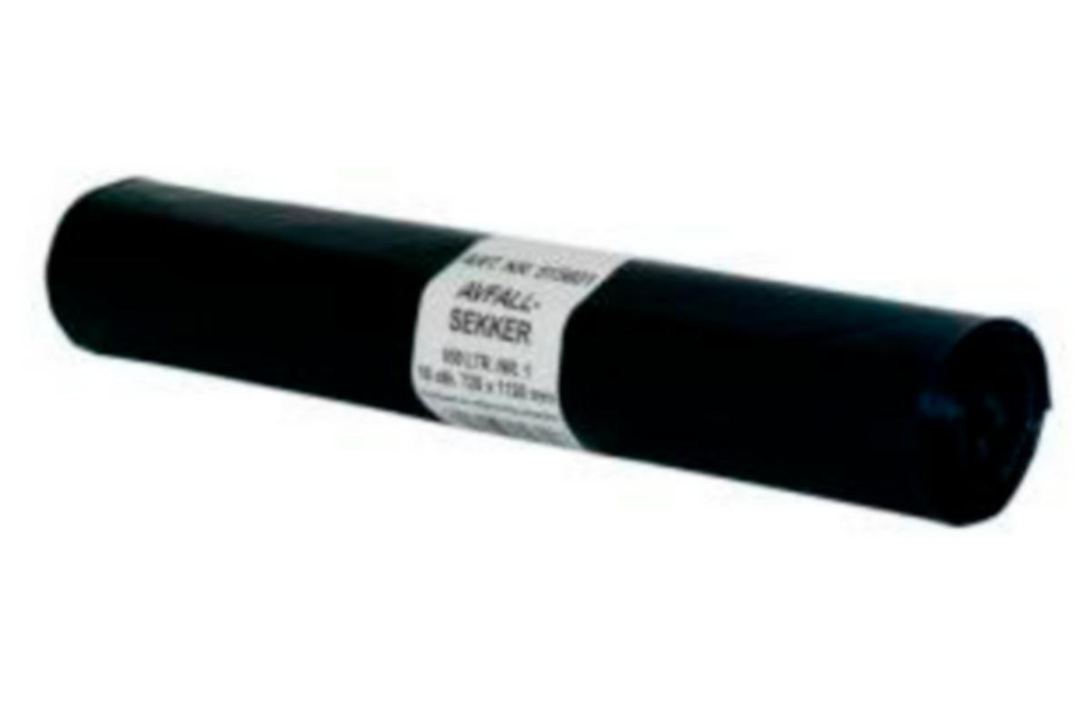 Avfallssekker Svart - Avfallssekker 100L Nr.3 Gram 55my svart 15/rl