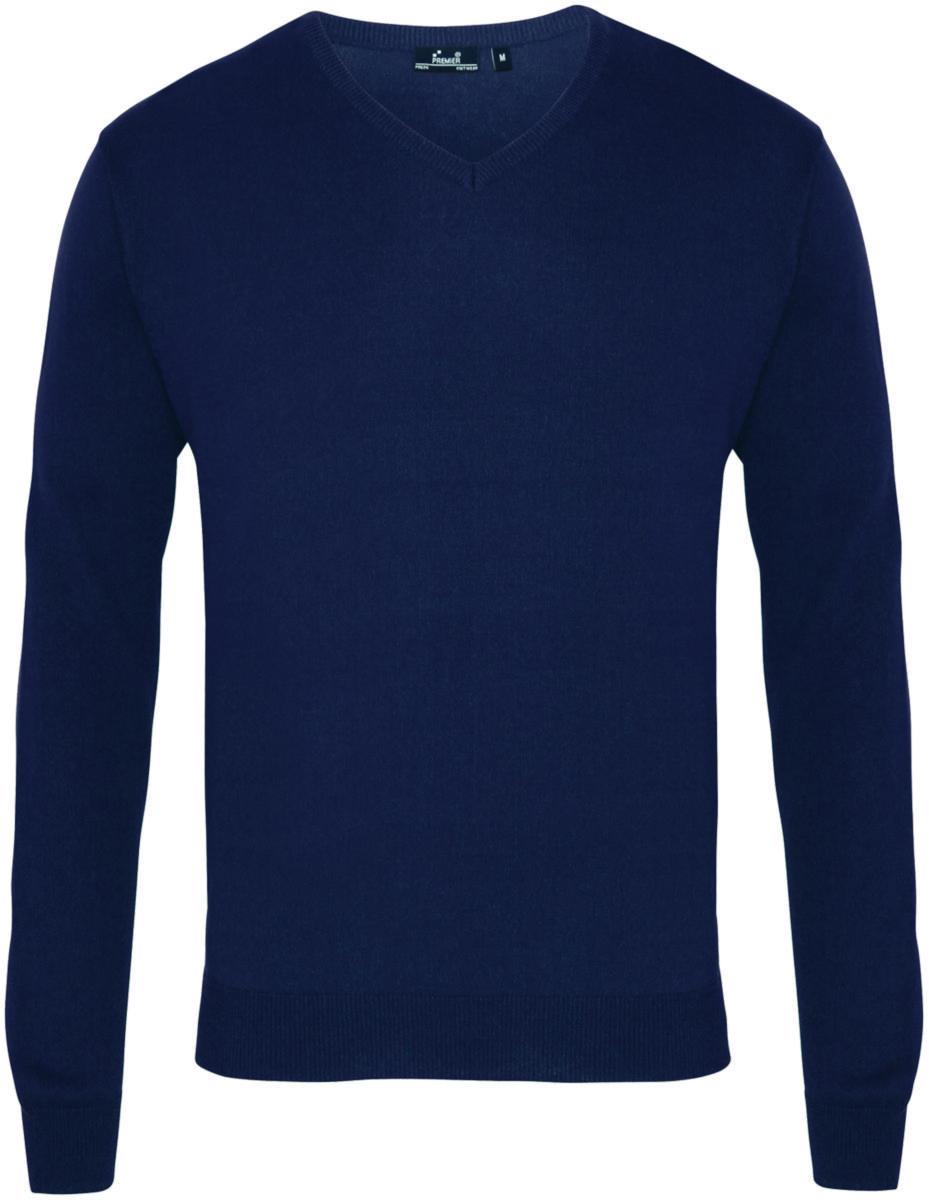 Genser strikket Premier V-neck - Genser strikket Premier V-neck Marine str L