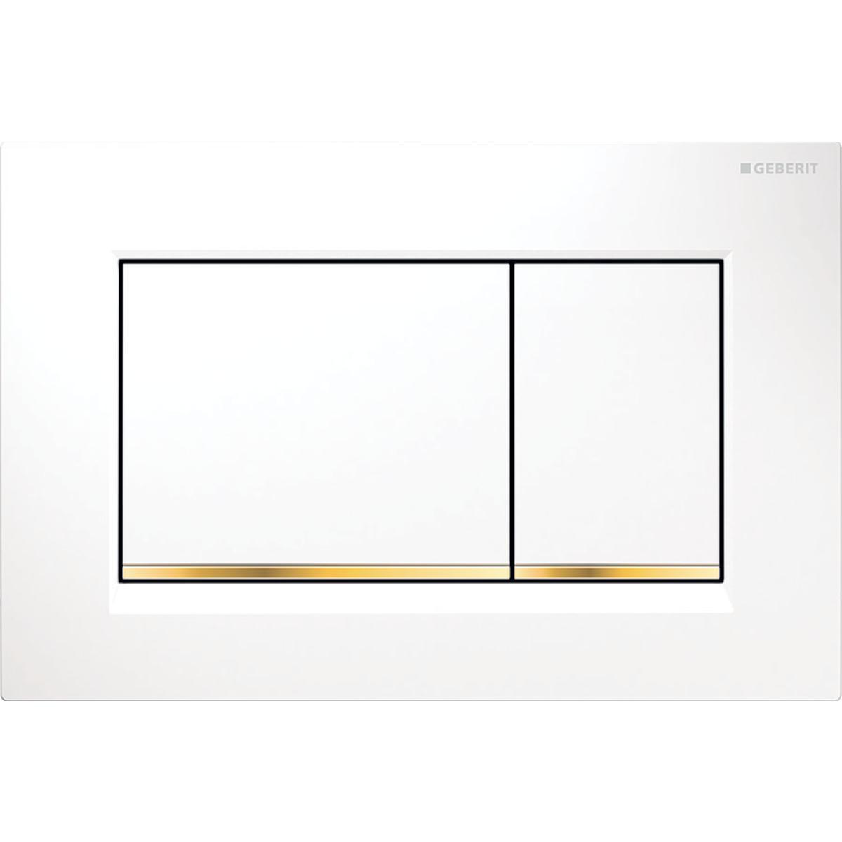 Betjeningsplater Geberit Sigma 20 dobbelskyll - GEBERIT Sigma 20 betj.pl dobb kunststoff. hvit/gull/hvit