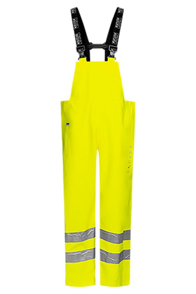 Regnbib Lyngsøe HiVis kl.2 - Regnbib Lyngsøe HiVis gul/marine str XS