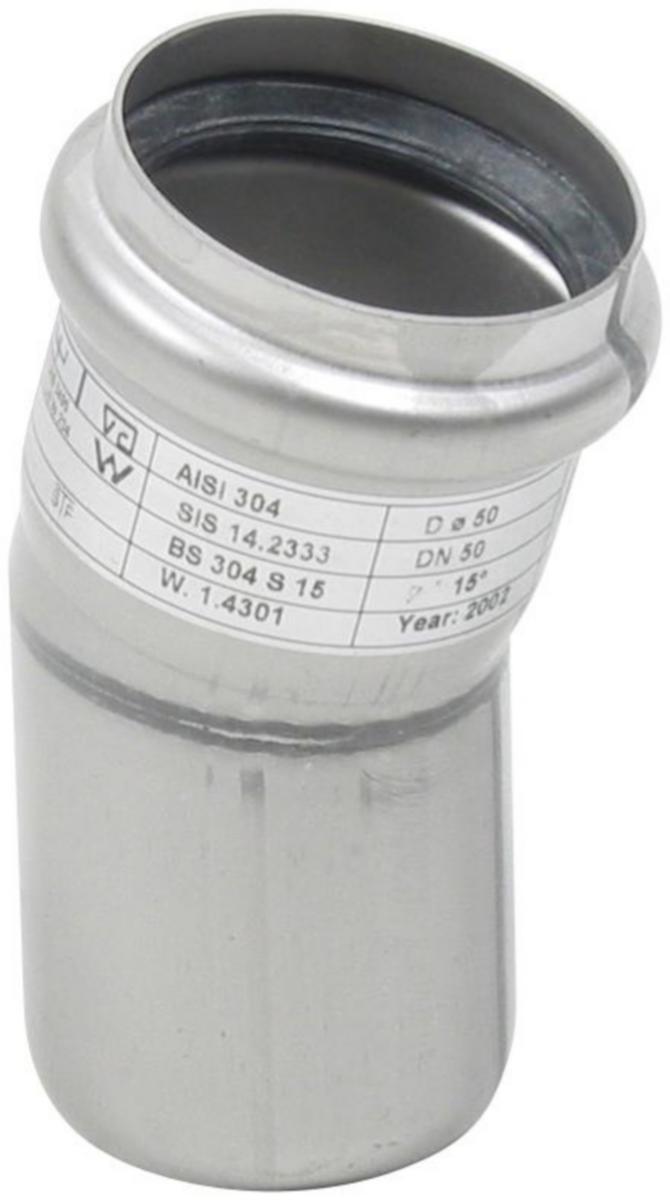 Bend 15°, AISI 316L, Europipe - 50 mm x 15°' Europipe bend AISI 316L