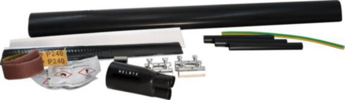 Krympeskjøt Melbye 1 kV Plast/Papir m/mellomhylse - Kabelskjøt-1kV MPP-M-34 med skruhylse overgang 3/4X150-240