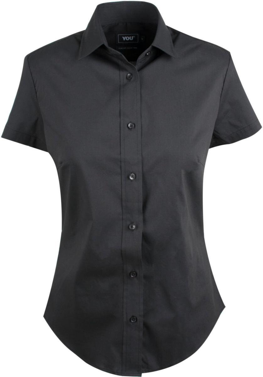 Skjorte dame kort erme YOU® Andria - Skjorte dame kort erme YOU Andria svart str M