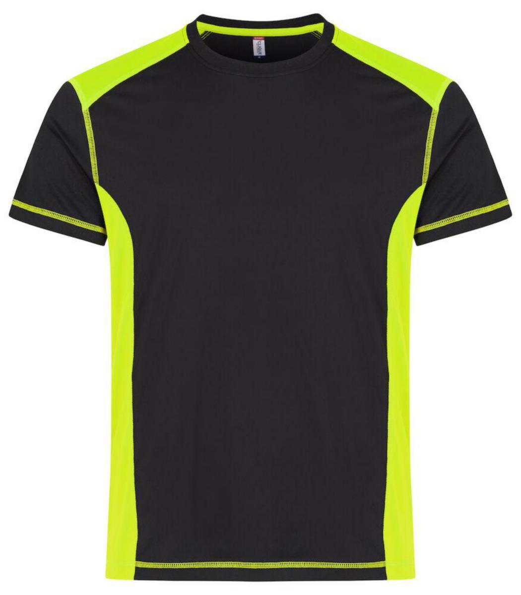 T-skjorte Clique™ Ambition-T - T-skjorte Clique Ambition-T svart/HiVis gul str 3XL
