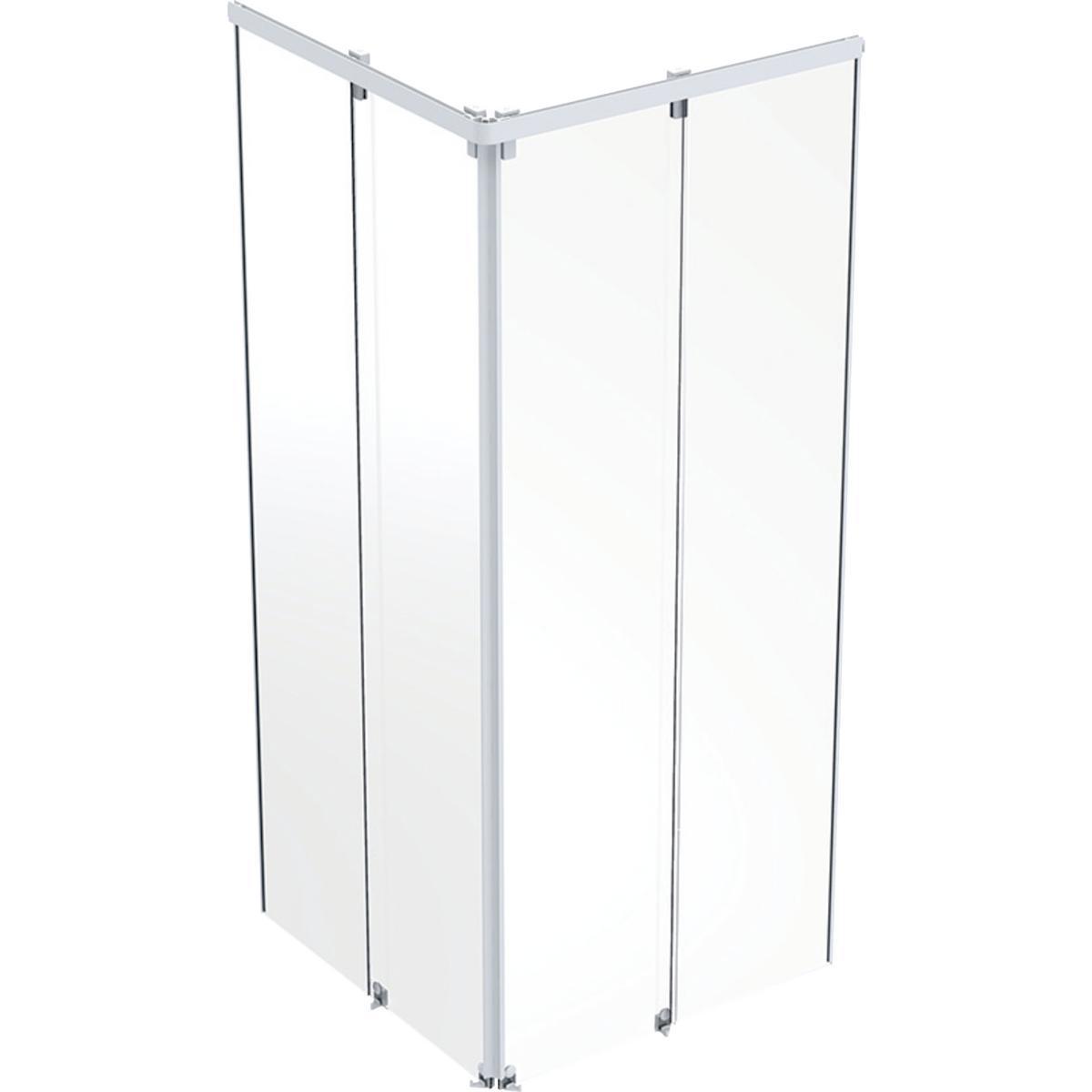 Dusjkabinett Showerama 10-5, fremparti firkant, Contura - Showerama 10-5 fremparti 90x90 firkantet. hvit klar