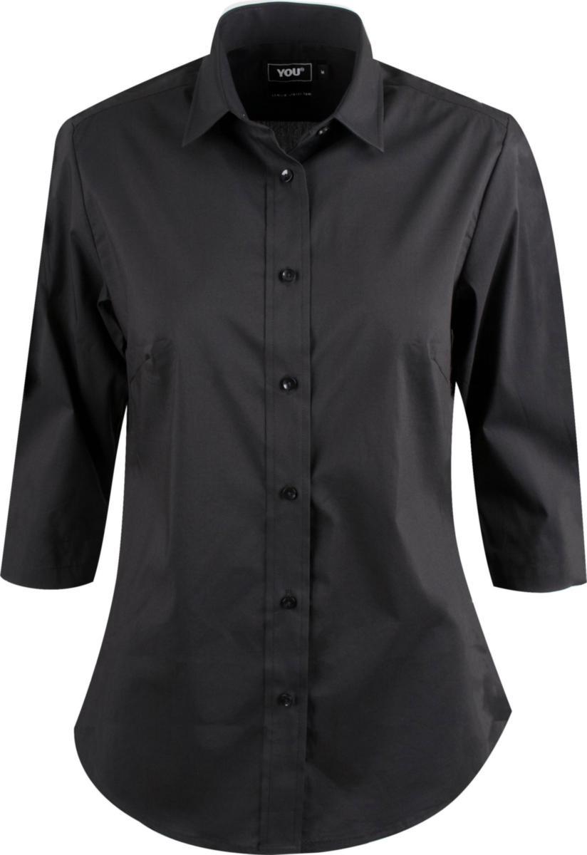 Skjorte dame 3/4 erme YOU® Andria - Skjorte dame 3/4 erme YOU Andria svart str XL