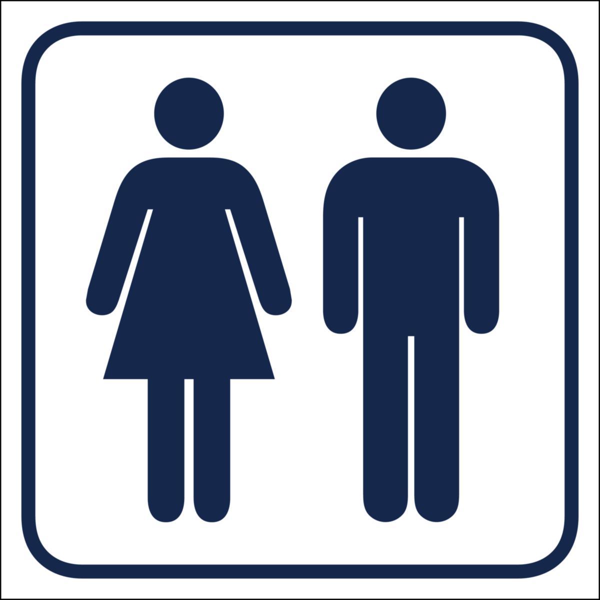 Dekal Systemtext Piktogram dame / herre WC - Dekal Dame/herre WC Systemtext 140X140mm pikt. 5pk