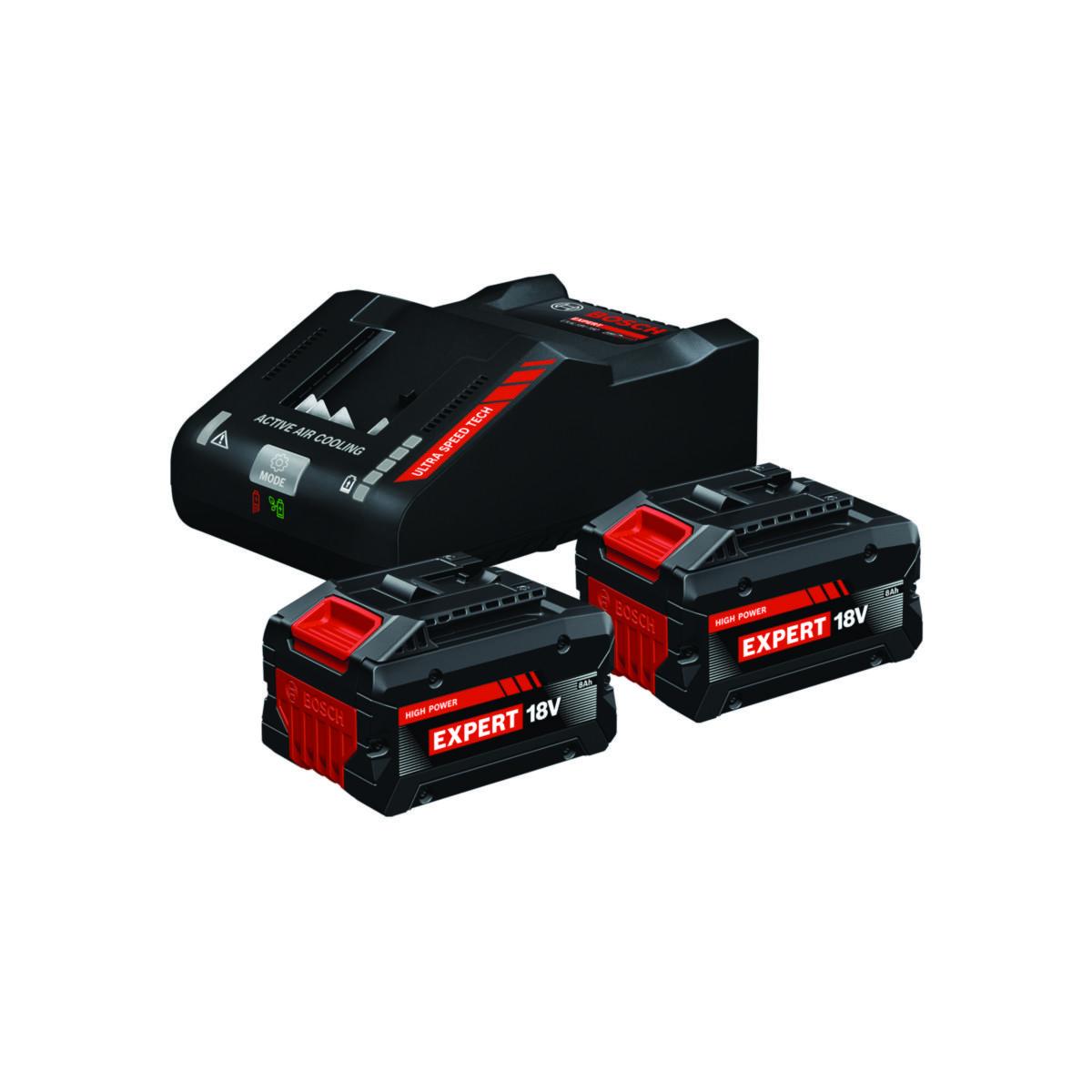 Startersett Bosch batteri Expert 18V 2x8.0Ah - Startersett batteri Expert Bosch 18V 2x8.0Ah