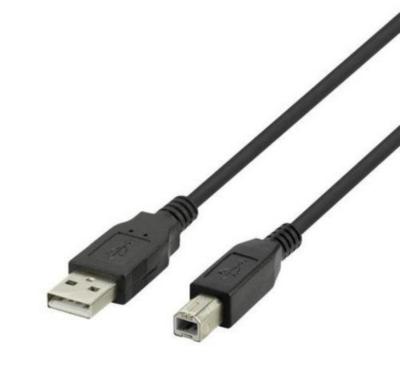 Kabel USB 2.0 A/B 3m sort Deltaco