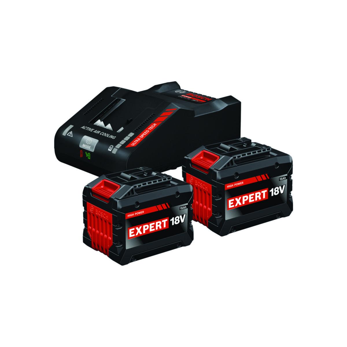 Batteri Bosch Startersett Expert 18V 2x15Ah - Startersett batteri Expert Bosch 18V 2x15Ah