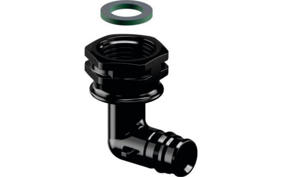 Albue med løpemutter PPSU uten Q&E ring, Uponor - 16-G1/2" albue Q&E m/lpm PPSU Uponor. uten ring