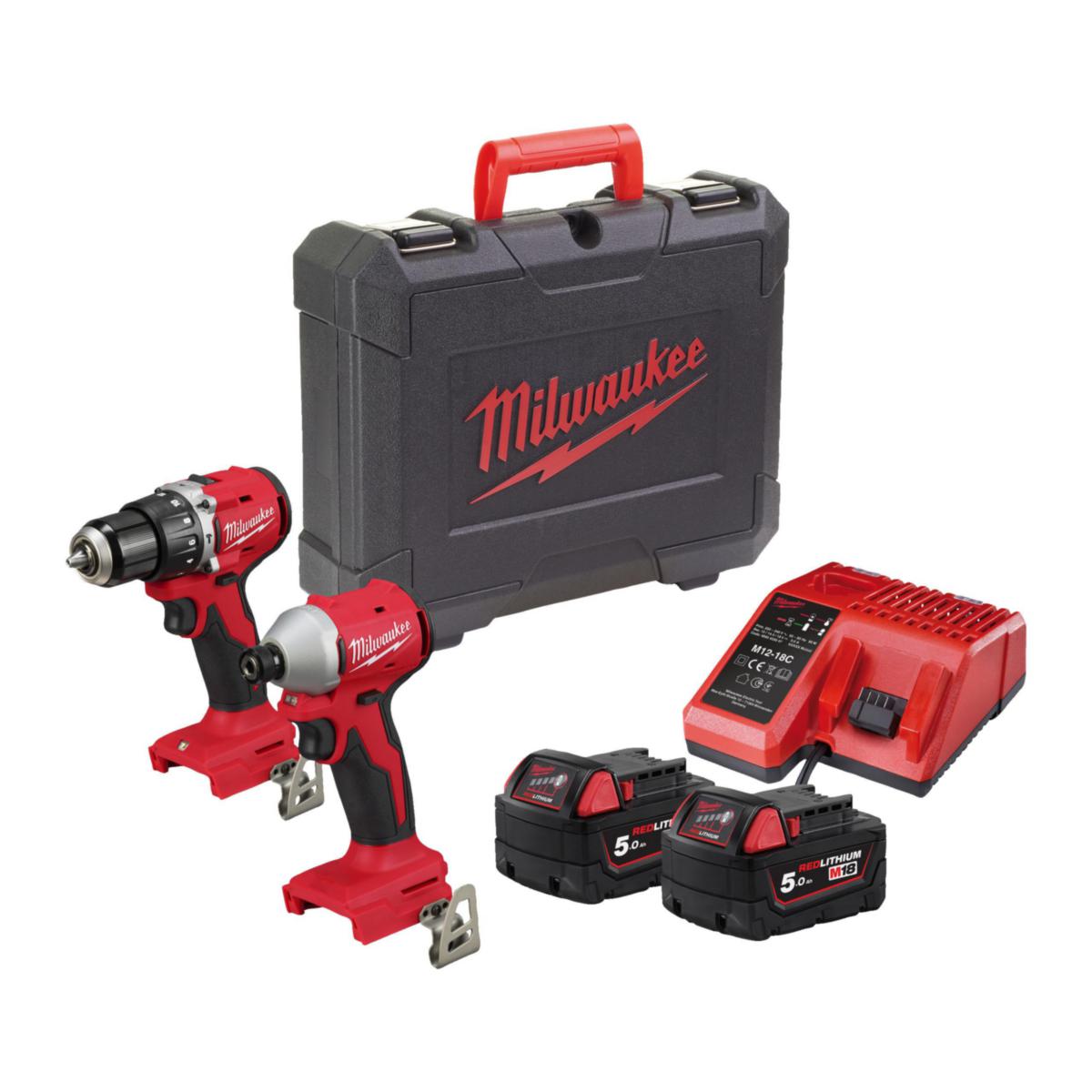 Kombipakke Milwaukee M18 BLCPP2A-502C - Kombipakke M18 BLCPP2A-502C Milwaukee 18V HD-Box