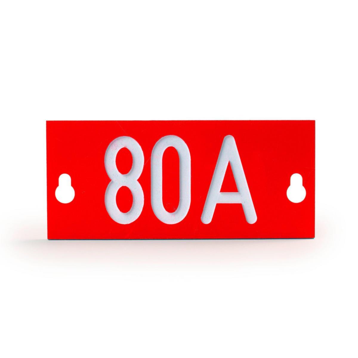 Merkeskilt Ensto 400V - Merkeskilt 80A. rød