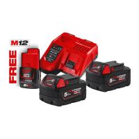 Batterisett Milwaukee M18 NRG-502 18V 2x5.0Ah