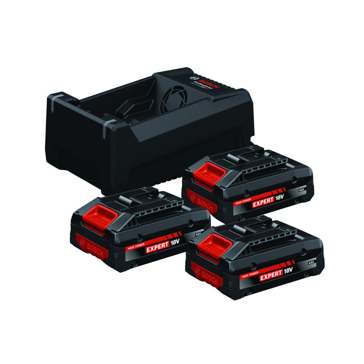 Startersett Bosch batteri Expert 18V 3x4.0Ah - Startersett batteri Expert Bosch 18V 3x4.0Ah