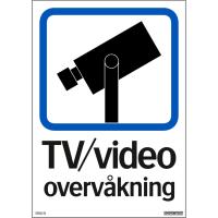 Dekal Systemtext TV/video overvåkning, dobbeltsidig