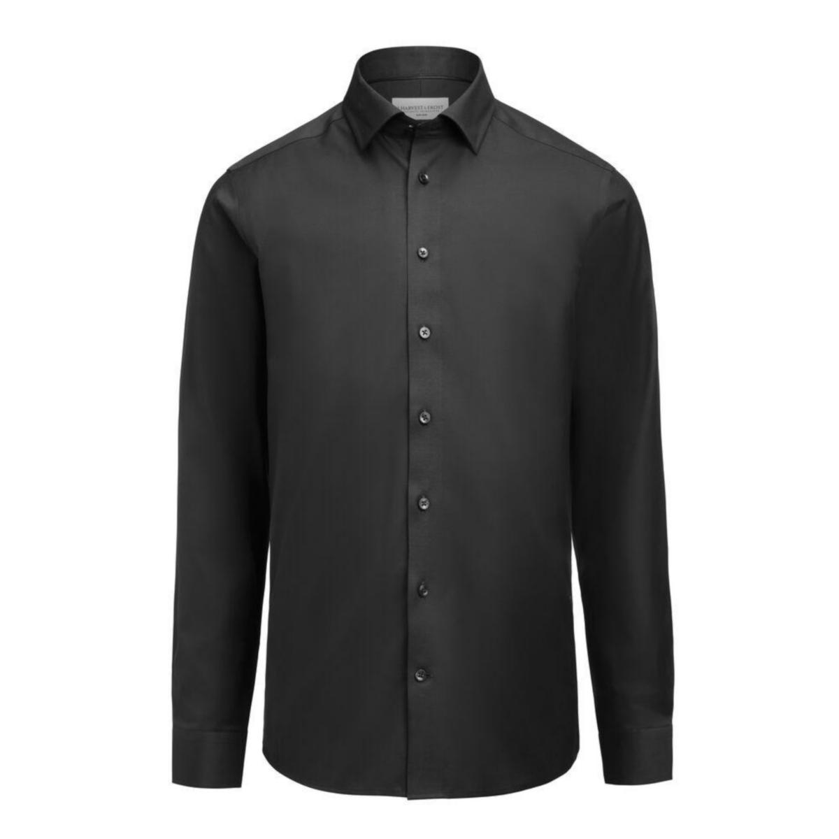 Skjorte J.H&F Green Bow 02 Regular - Skjorte J.H&F GB02 Twill Stretch Regular svart str 5XL