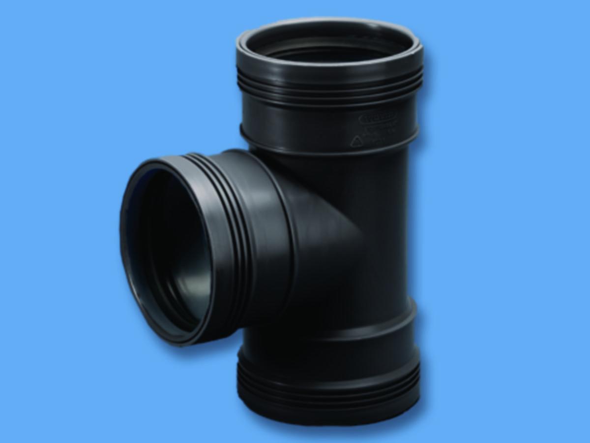 Grenrør 88,5º svart, Wafix pluss - 110/ 75 mm X 88.5° grenrør PP plus Sort Wafix