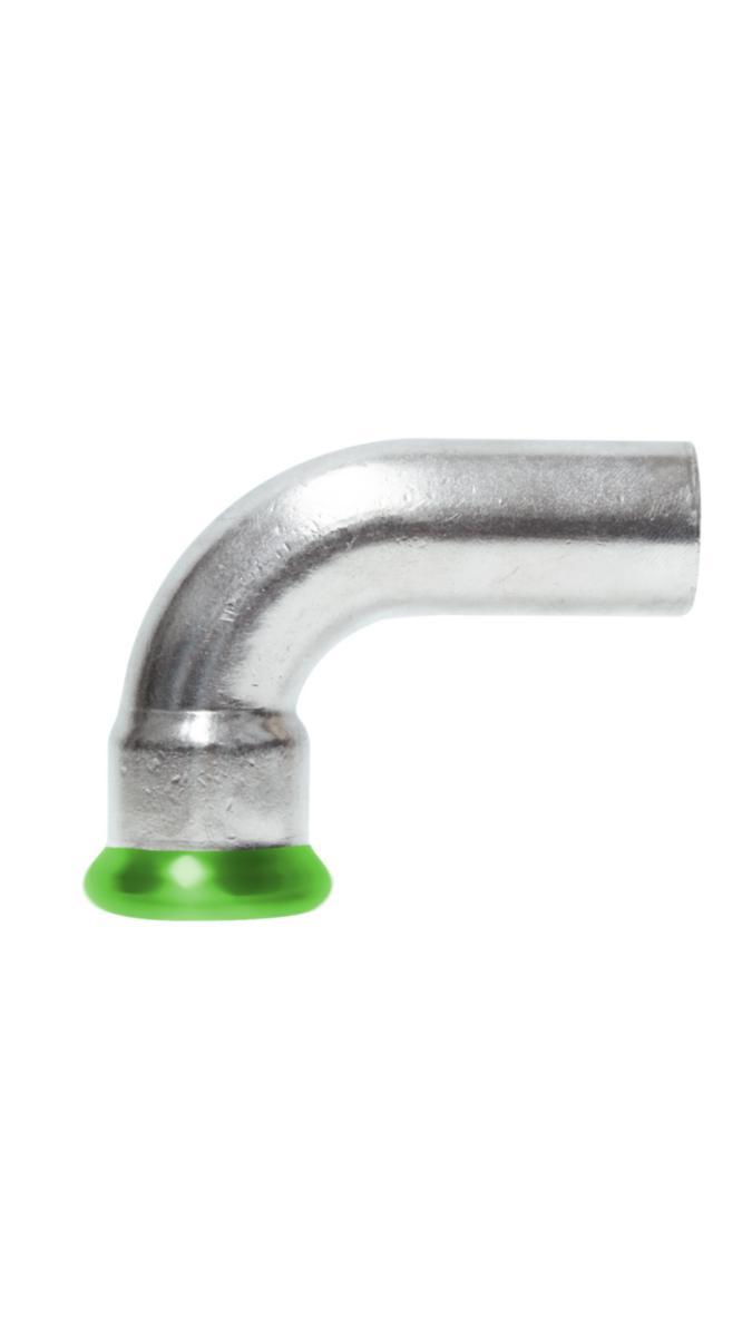 Bend 90° med 1 muffe A-press forkrommet - 15mm x 90 kobber bend 1 muffe A-press chrome plated