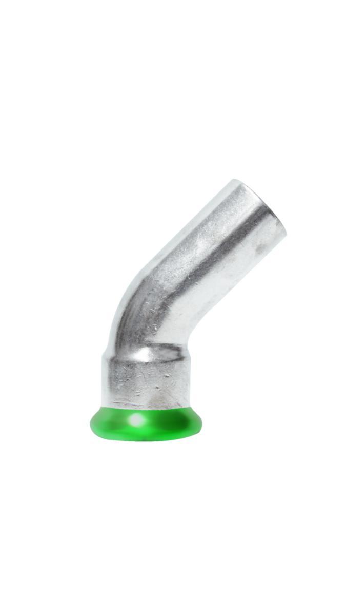 Bend 45° med 1 muffe A-press forkrommet - 15mm x 45 kobber bend 1 muffe A-press forkrommet