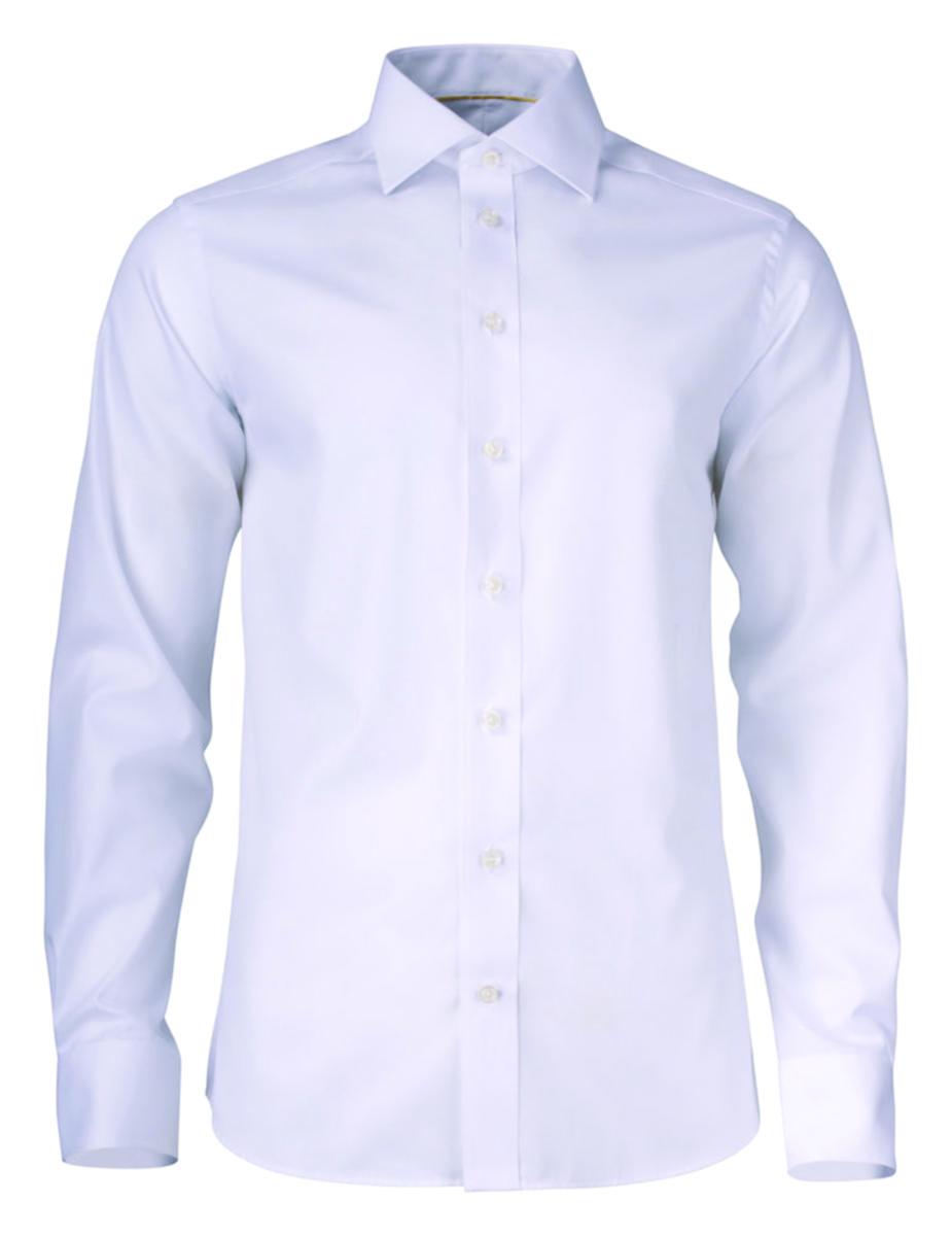 Skjorte J.H&F Yellow Bow 50 Slim Fit lang erm - Skjorte J.H&F YB50 Twill Slim hvit str S