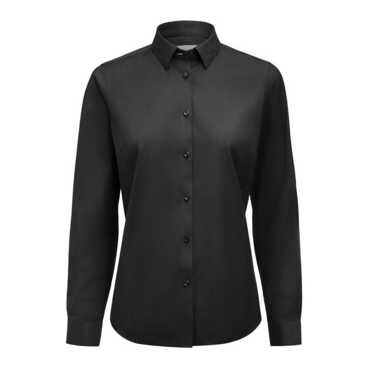 Skjorte dame J.H&F Green Bow 02 - Skjorte dame J.H&F GB02 Twill Stretch svart str M