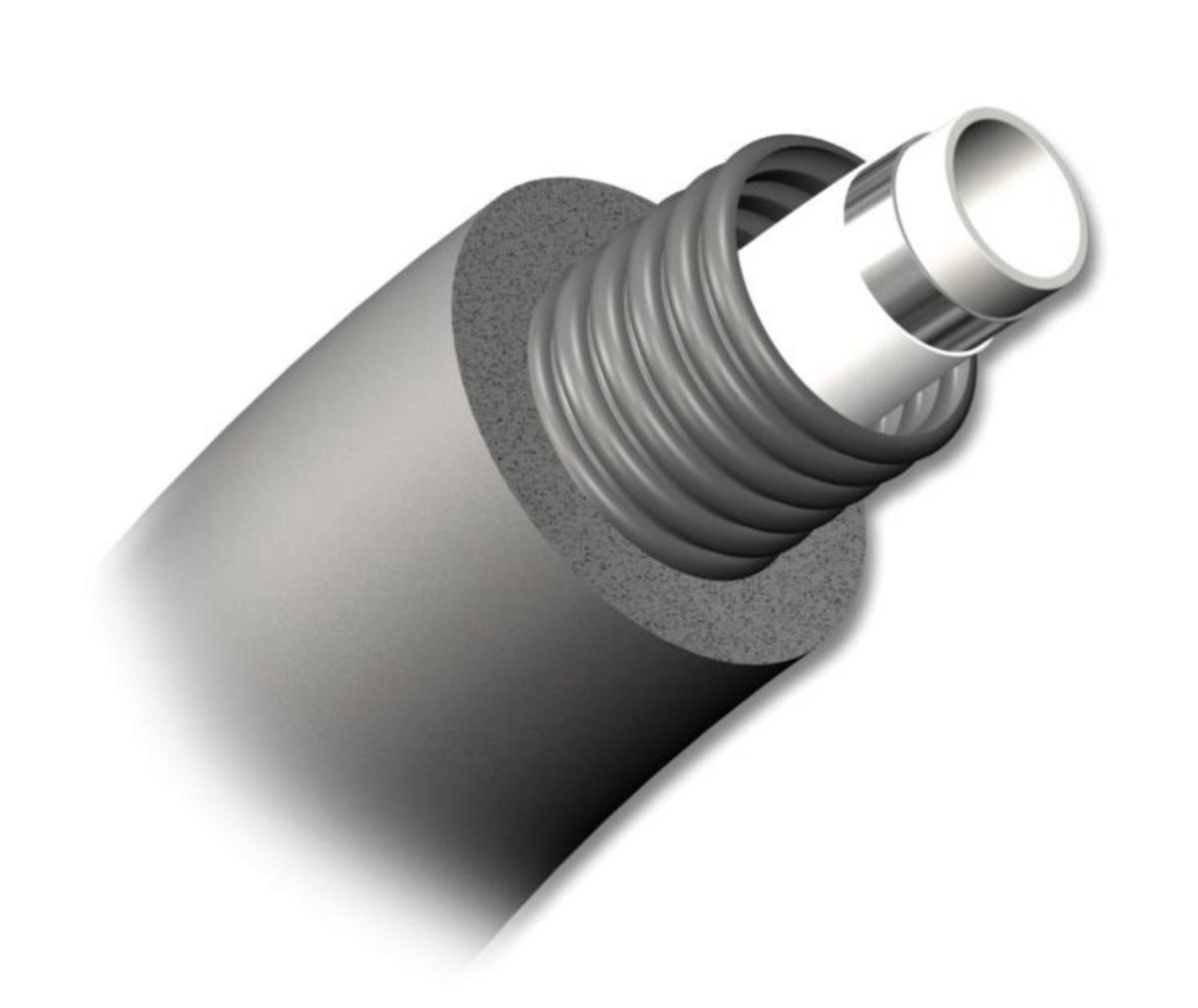 PAL Universalrør A med ekstraisolerede varerør, RiR Ekstra, LK - A16 Pal Universalrør RiR. 10mm isolering/50m kveil. LK AluPex