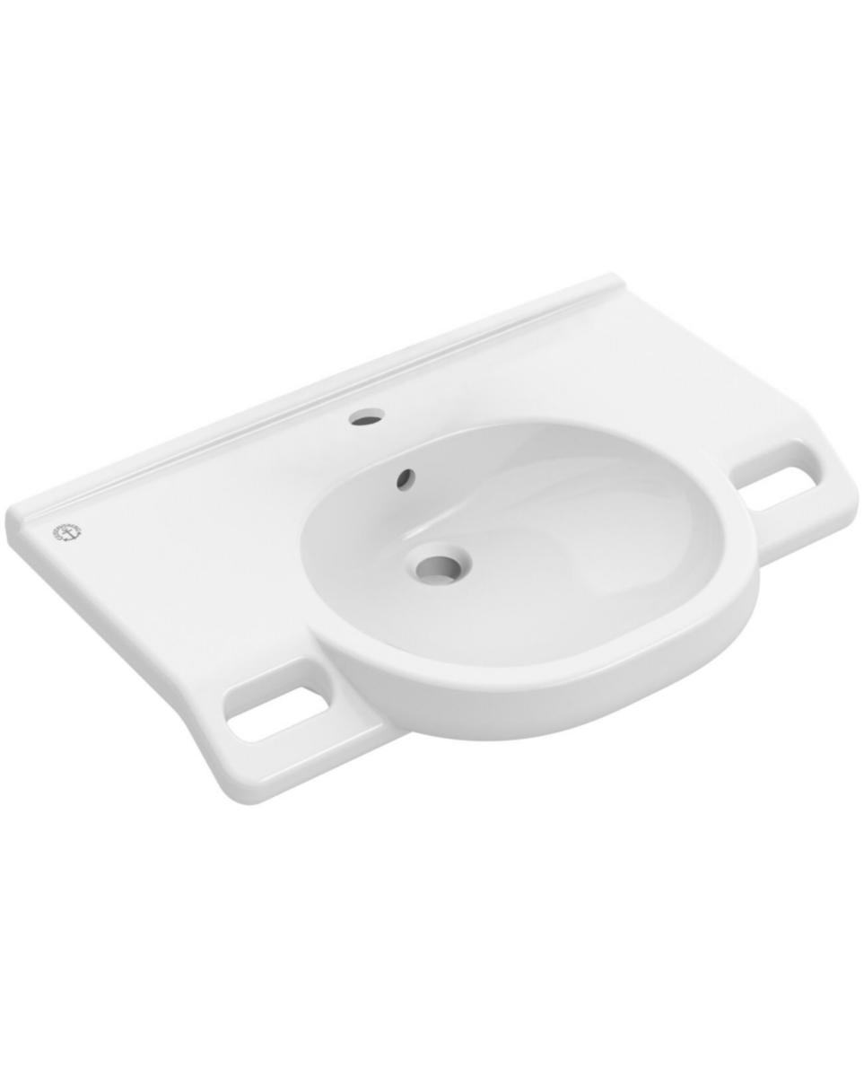 Servant 4G2080 - boltmontering 80 cm, Gustavsberg - GB Care HC serv 80cm m/handtak m/overløp f/bolt
