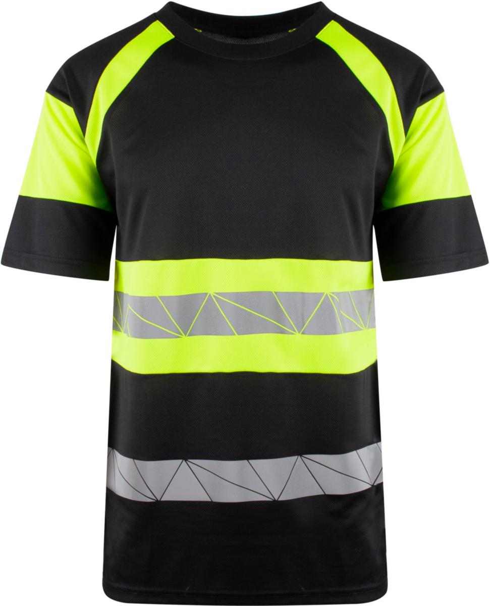 T-skjorte YOU® Brande HiVis kl.1 - T-skjorte You Brande svart/safety gul str M