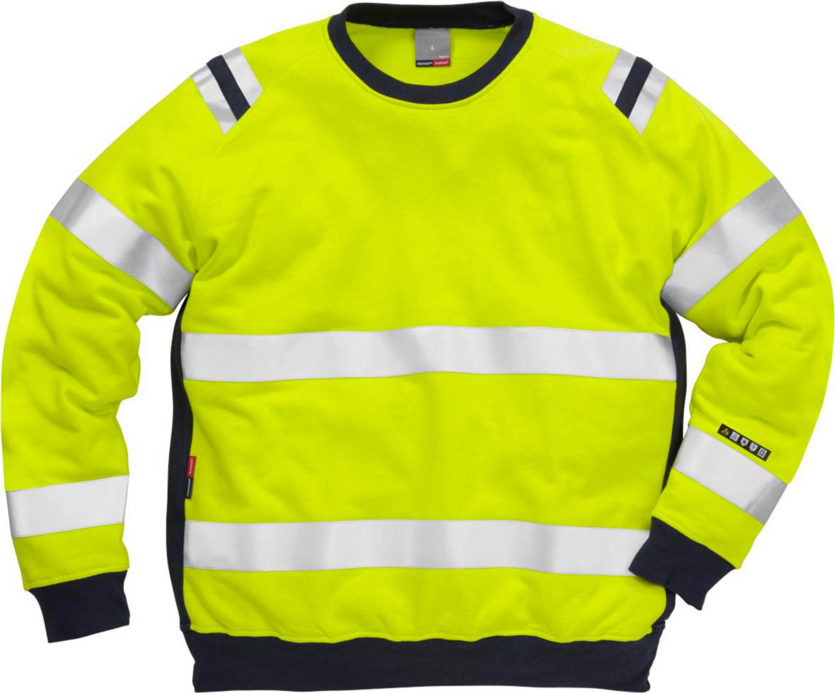 Genser Fristads 7076 HiVis kl.3 - Genser Fristads 7076 HiVis kl.3 gul/marine str L
