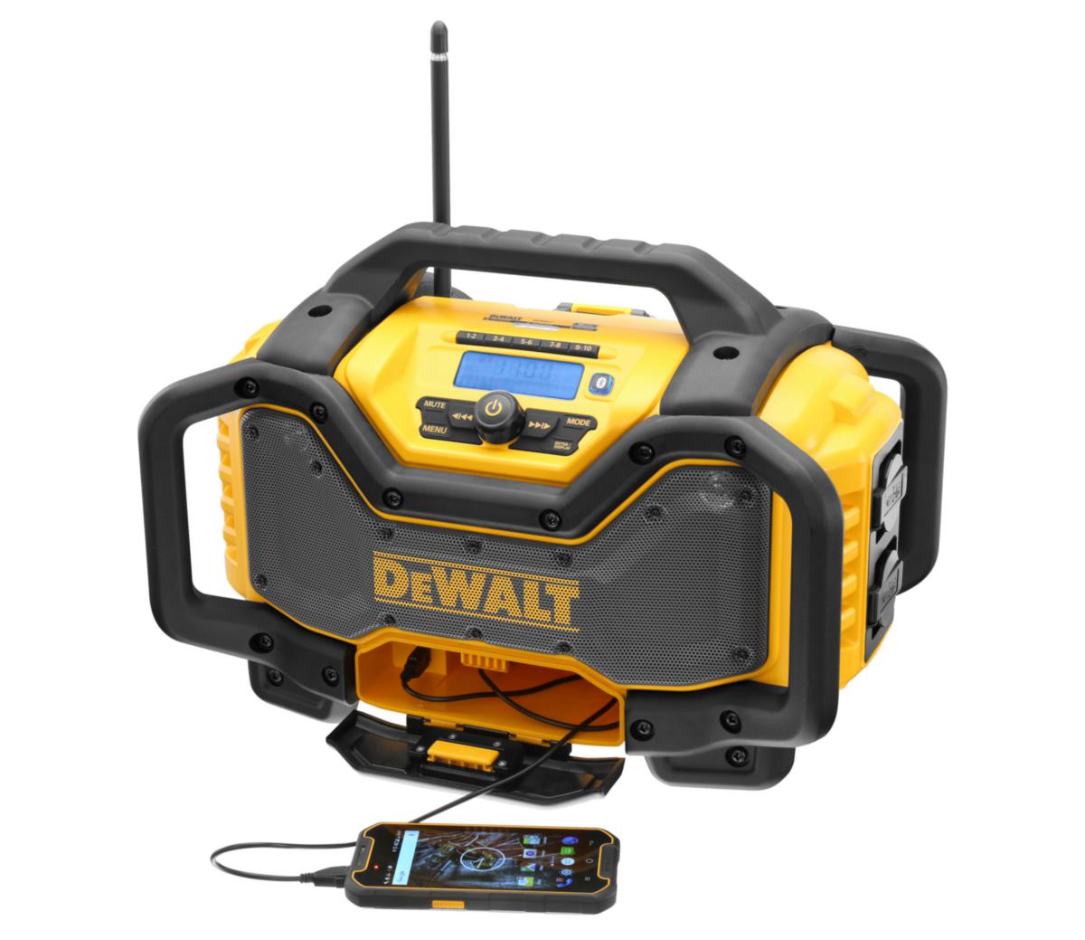 Arbeidsradio Dewalt DCR027 med lader. Bluetooth - Radio DCR027 DAB+/FM DeWalt 18V Bluetooth