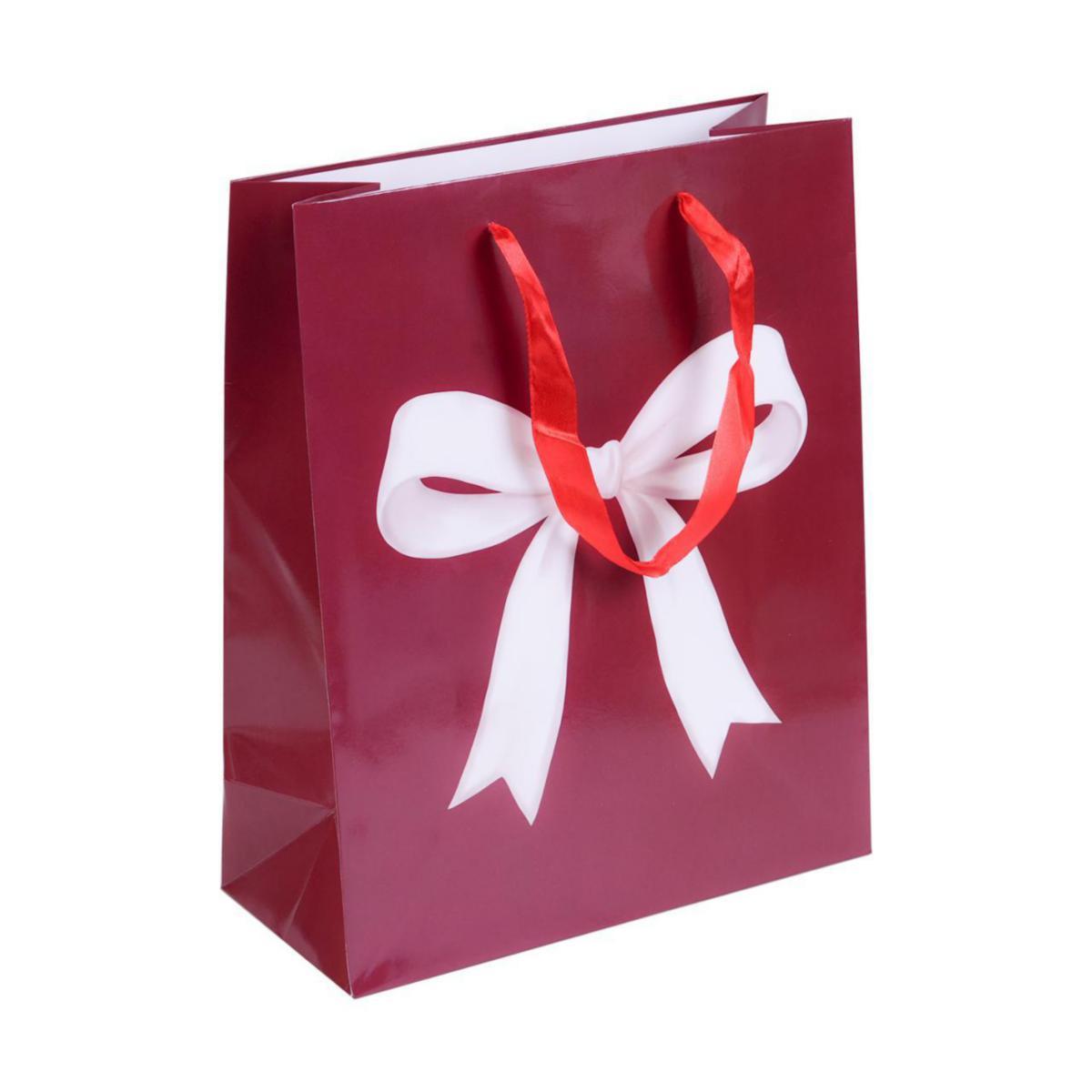 Gavepose Sløyfe 26.5x33x12cm rød - Gavepose Sløyfe 26.5x33x12cm rød