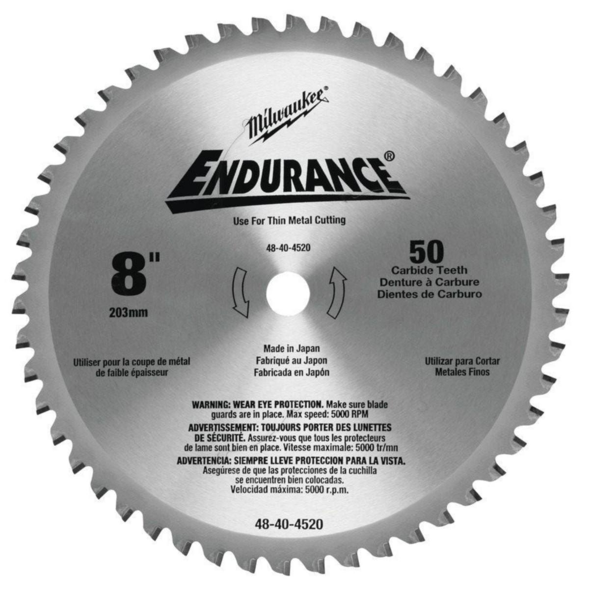 Sirkelsagblad Milwaukee Metall - Sirkelsagblad for stål metall Milwaukee Ø203X15.87X1.8mm 50T