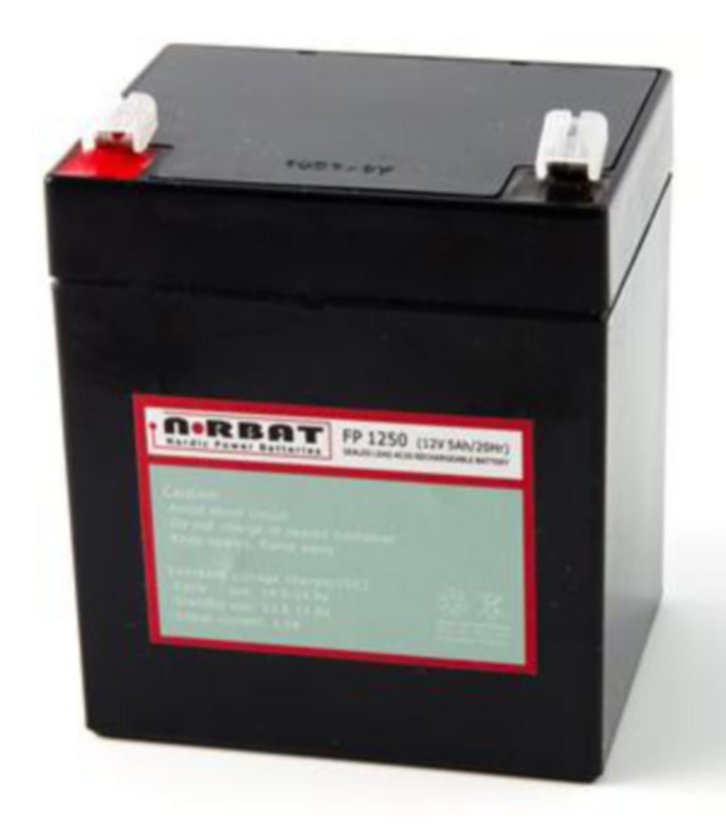 Blybatteri FP NorBat AGM - Blybatteri FP1250T2 HR 12V 5Ah NorBat FP1250T2 HR