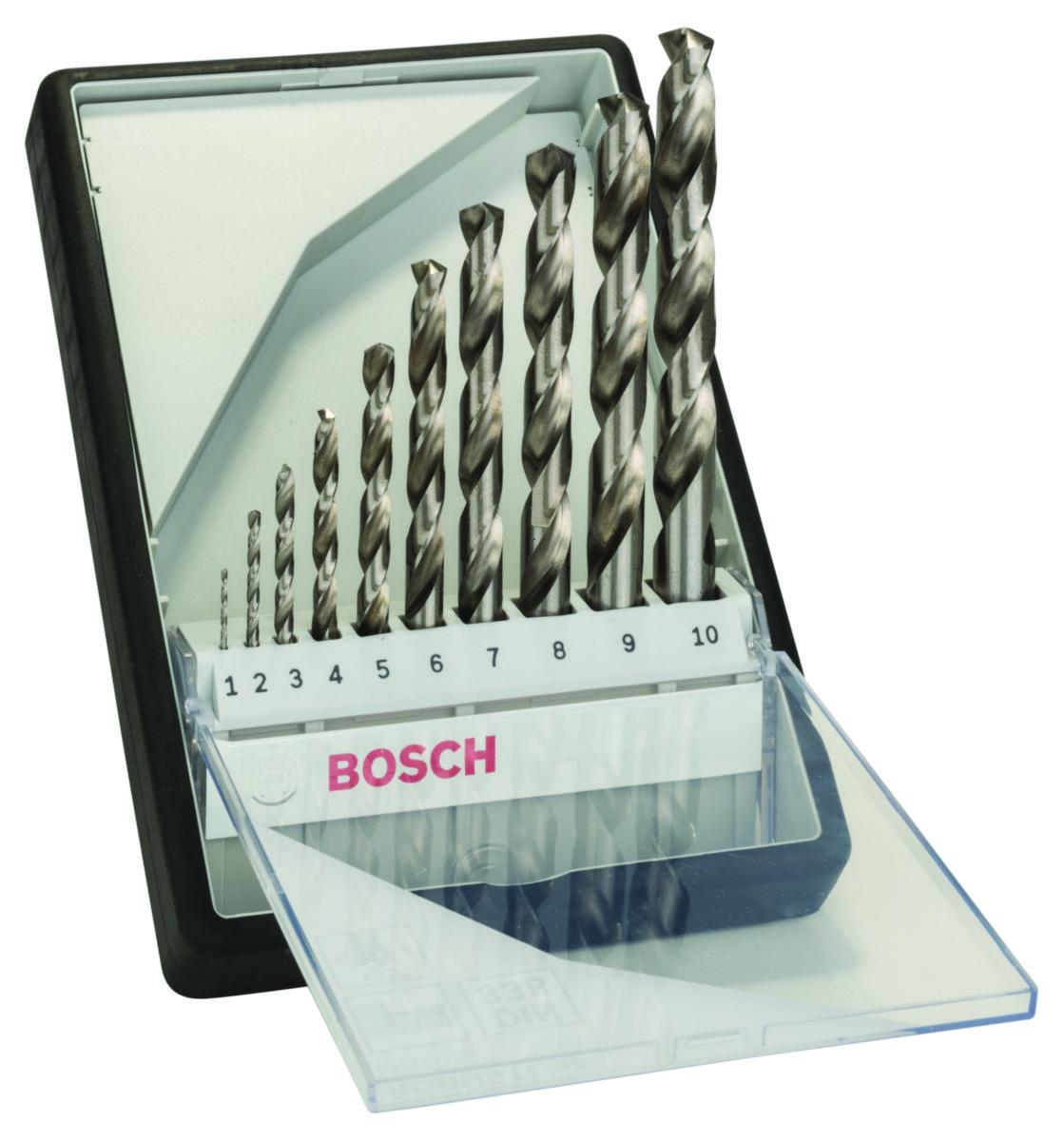Metallborsett Bosch HSS-G 10-deler - Borsett metall Robust Line Bosch HSS-G 135gr. 1-10mm 10pk