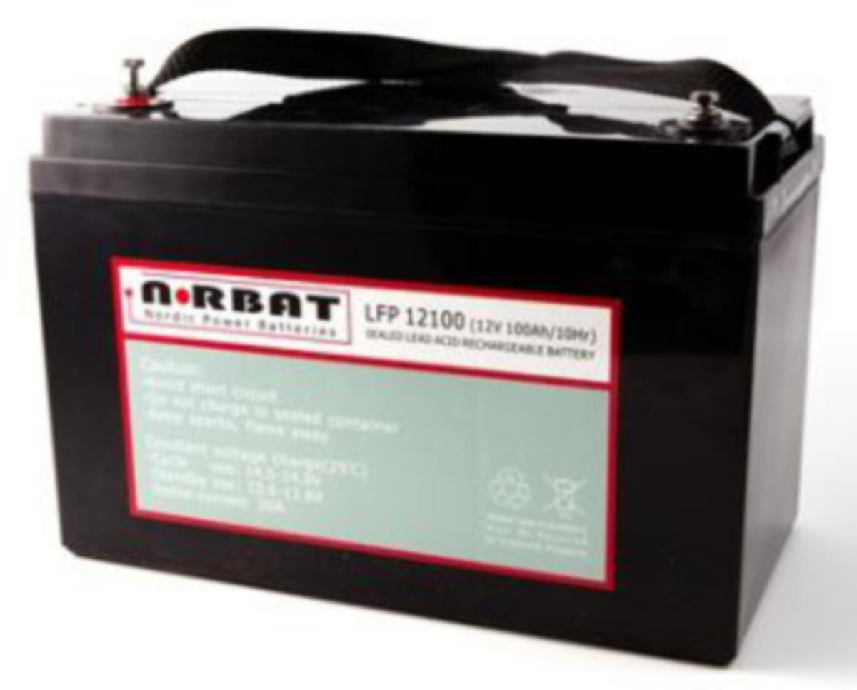 Blybatteri LFP NorBat AGM - Blybatteri LFP12100 12V 100Ah NorBat LFP12100