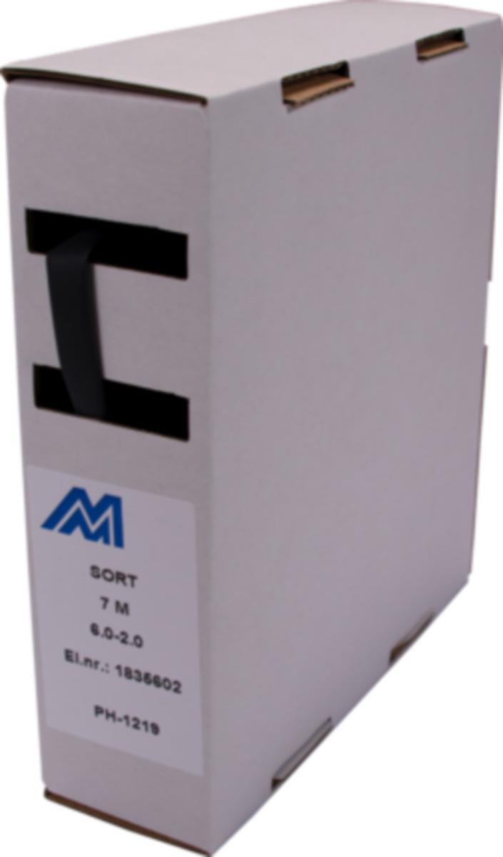 Krympeslange Melbye Tynnvegget, uten lim, svart, i spoleboks - Krympesl.sort 6.0-2.0 mm/sb 7 CPX300 1 boks=7m