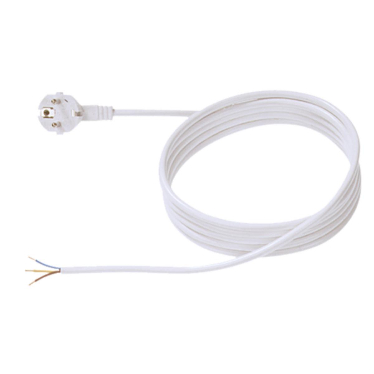 Nettledning Bachmann H05VV-F - Nettledning H05VV-F 3G1,0mm² - 2m -Hvit