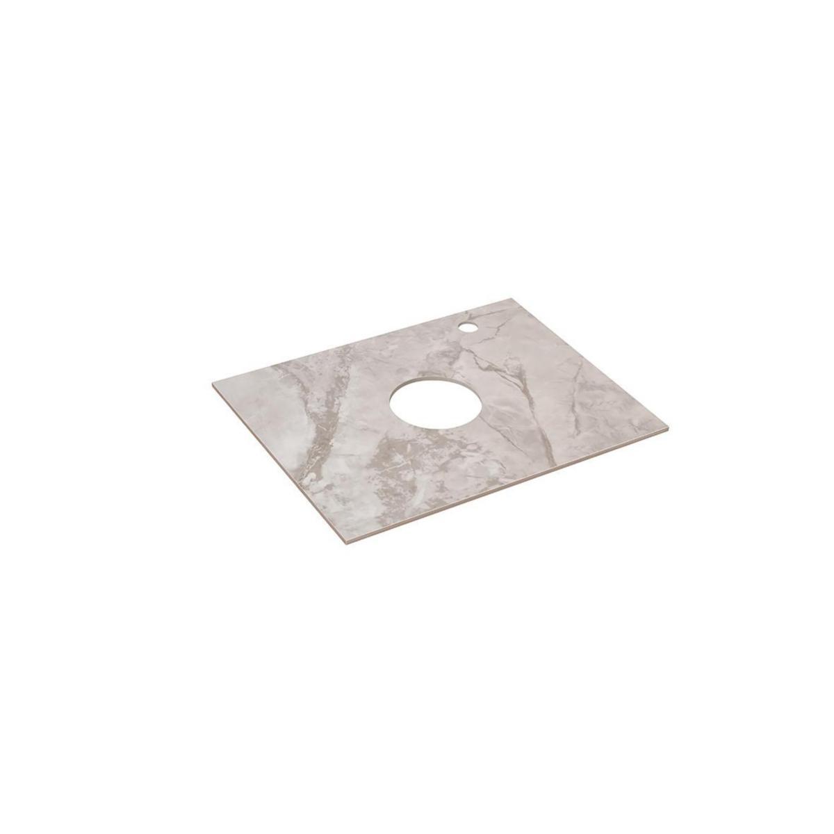 Benkeplate i lys grå sintret stein, a-collection - a-coll topp serv.skap l.grå 900x462x11mm