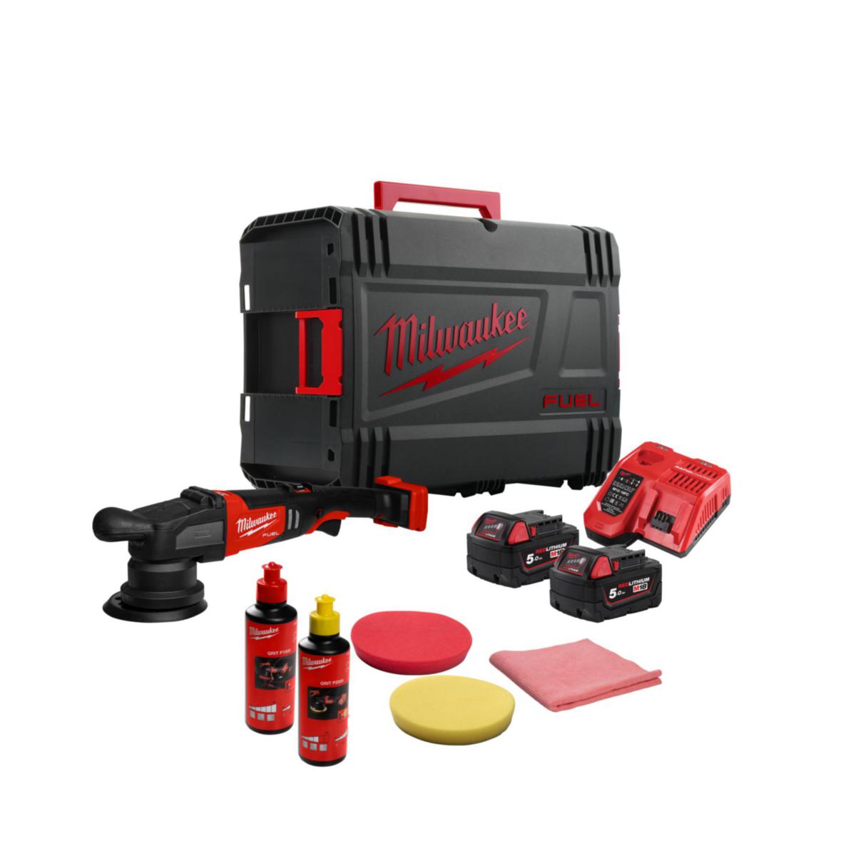 Eksentersliper Milwaukee M18 FROP15-502X - Eksentersliper M18 FROP15-502X Milwaukee 18V 5Ah KIT HD-Box