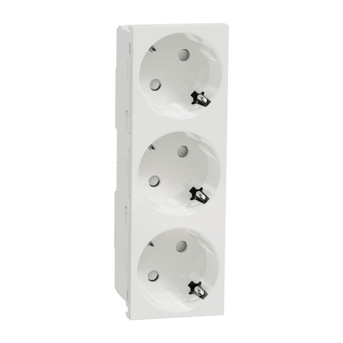 Stikkontakt Schneider 3-veis 2P+E hurtigklemmer - 3 veis uttak 2P+E hurtigkl hvi