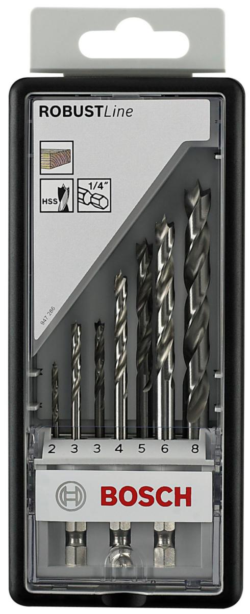 Treborsett Bosch Robus Line - Borsett trespiral Robust Line Bosch 2-8mm sekskanttange 7pk