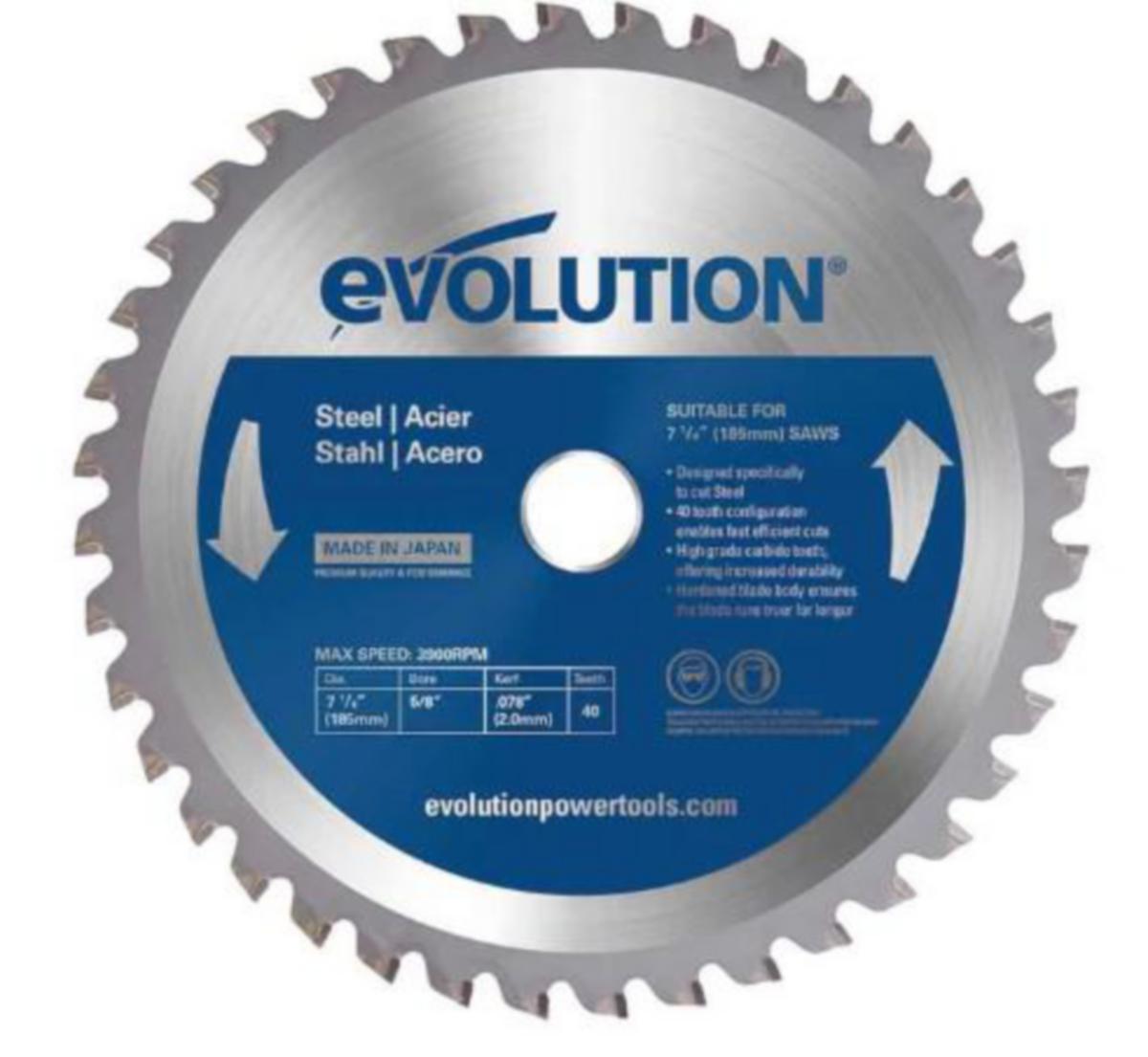 Sirkelsagblad Evultion TCT EPT Stål - Sagblad M185TCT-40CS EPT Ø185mm 40T stål