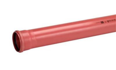 110 mm PVC avløpsrør rødbrun m/TPE fast pakning. SN8