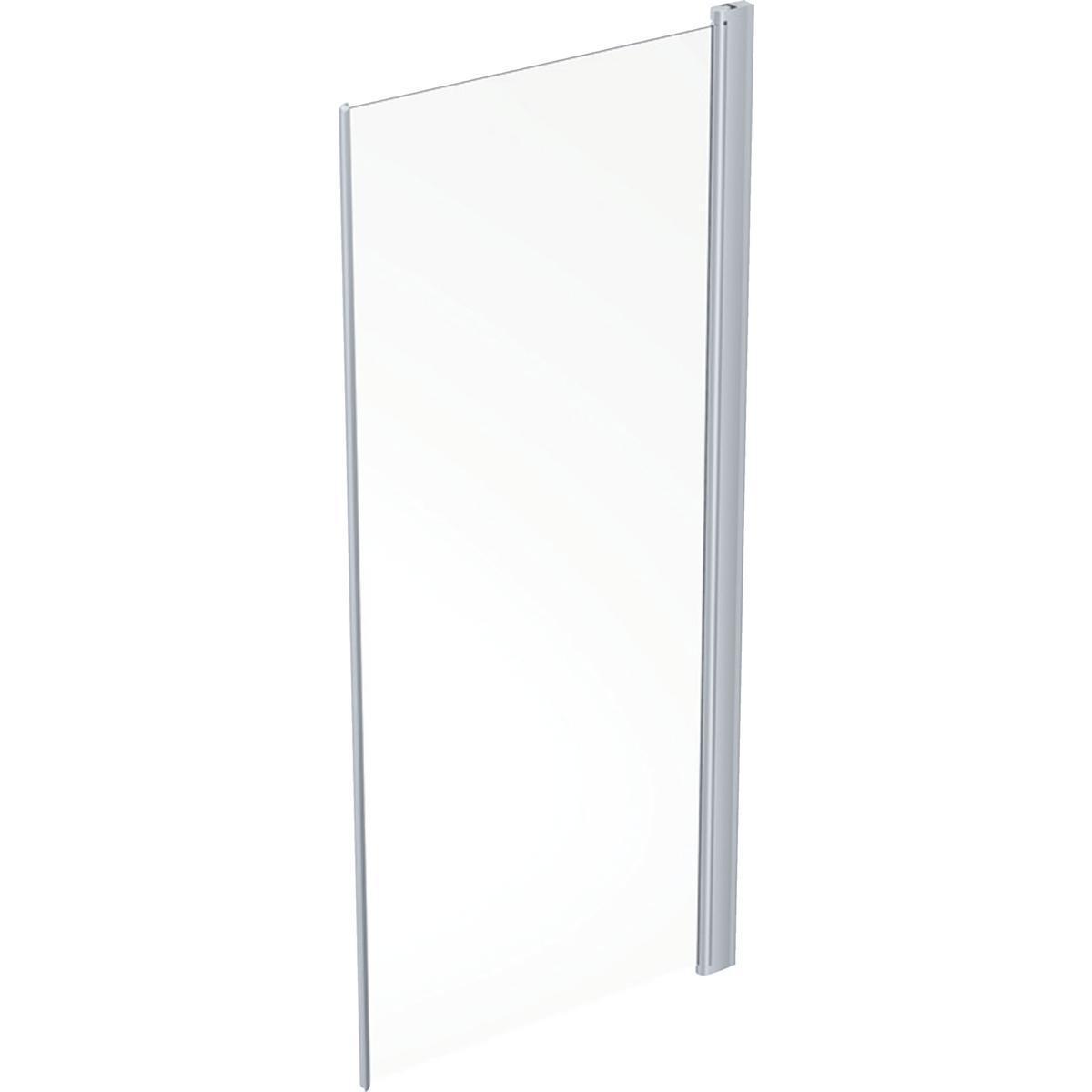 Dusjvegg Showerama 10-01 rett matt alu/klar, Contura - Space 10-01 rett 90 matt alu/klart glass