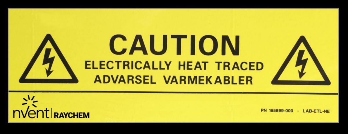 Tilbehør Raychem varmekabler - LAB-ETL-NE MERKESKILT